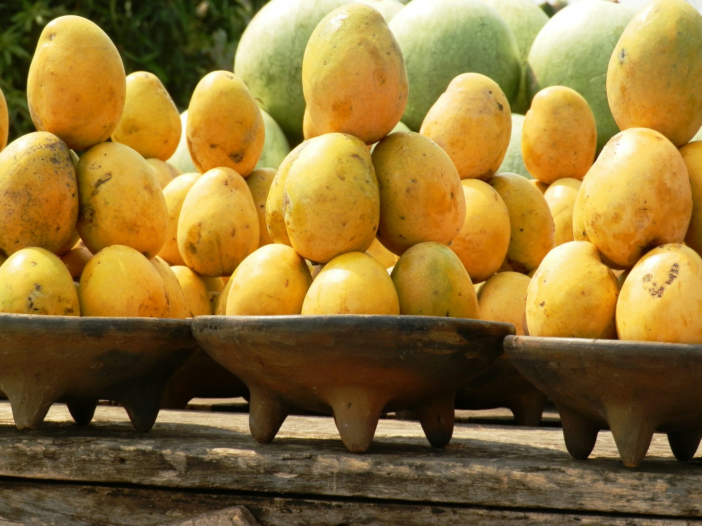 yellow fruits on brown wooden table